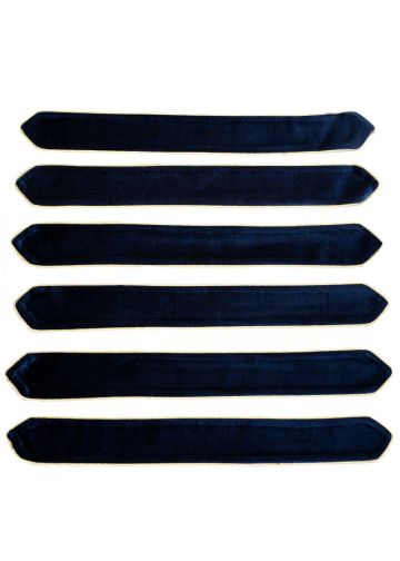 Doctoral Bars 019 (Navy Suede Velvet/Gold)