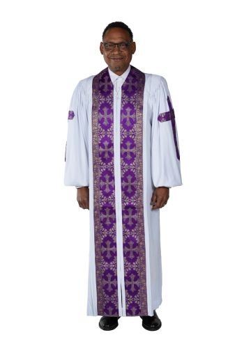 Pulpit Robe Style Mercy2024-0306 (White/Purple-Gold 4th LT)