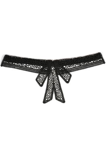 Womens Lace Preaching Band Black  01 