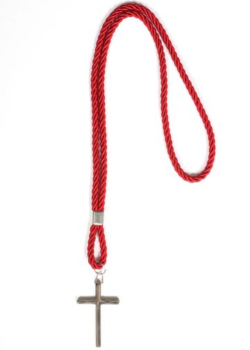 Red Scarlet Cord With Silver Cross