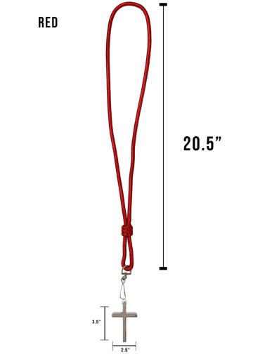 Red  Clergy Cord (41") with Silver Cross