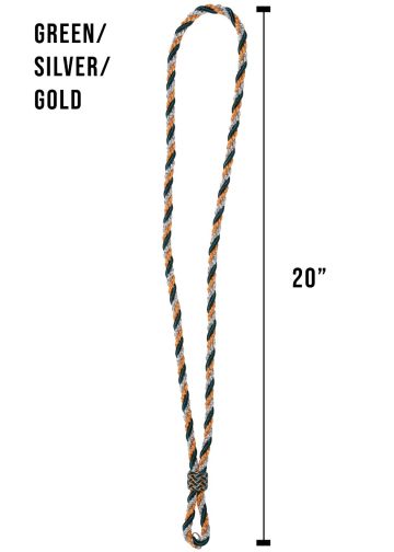 3 Strand Clergy Cord (Green/Silver/Gold) Premium 020