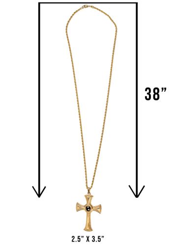 Pectoral Cross With Chain Style Sbats002 G-B (Black Stone)