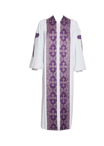 Pulpit Robe Style Mercy2024-0306 (White/Purple-Gold 4th LT)