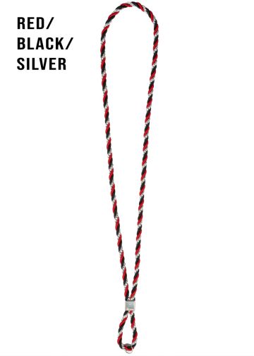 Three Tone Red/Black/Metallic Silver Cord 080