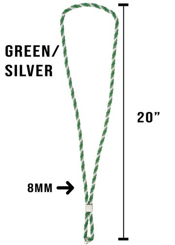 Premium Two Tone Green/Silver Clergy Cord 