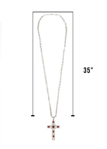 Pectoral Cross With Chain Style Gen01 (S Red) 2" W X 2.75" H