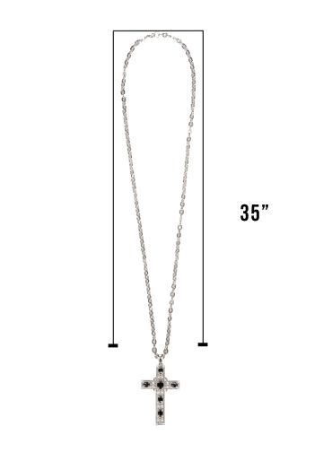 Pectoral Cross With Chain Style Gen01 (S Black) 2" W X 2.75" H