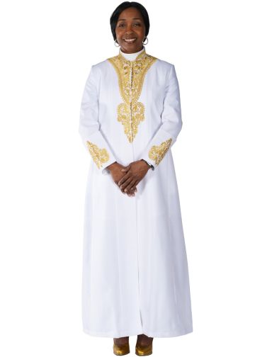 Womens Robe Style LR143 (White/Gold)