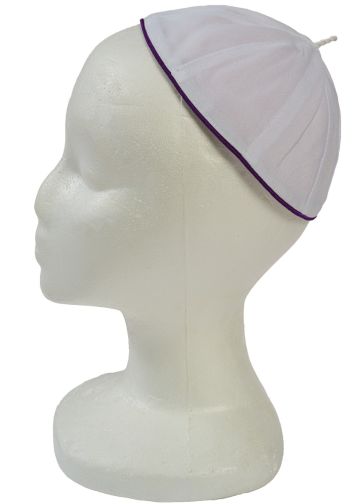 Zucchetto (White /Purple Piping)