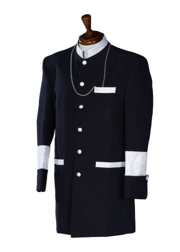 Clergy Jacket CJ011 (Navy With White Liturgical)