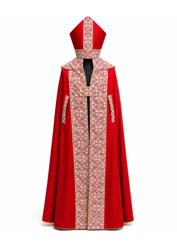 Bishop Roman Cope & Mitre Style Sr5000 (Red/Gold)