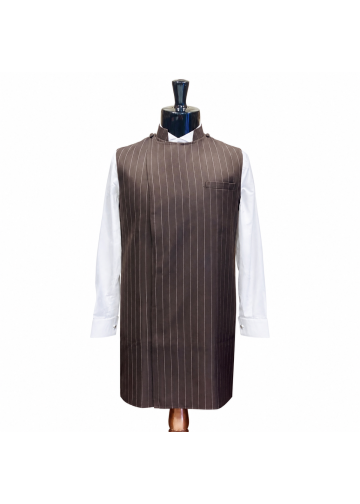 Clergy Apron Style 03 (Brown/White Pinstripe)