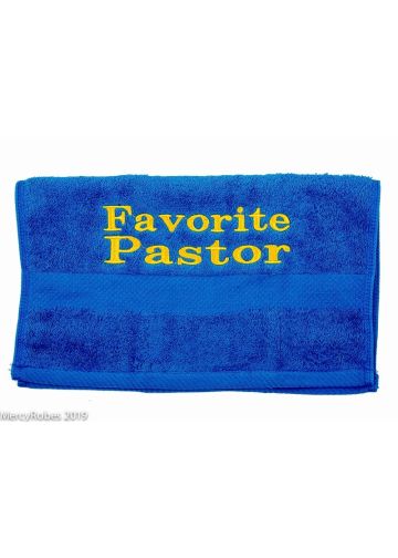 Preaching Hand Towel Favorite Pastor (Royal/Gold)