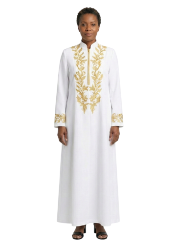 Womens Robe Mercy9003 (Twill White/Gold)