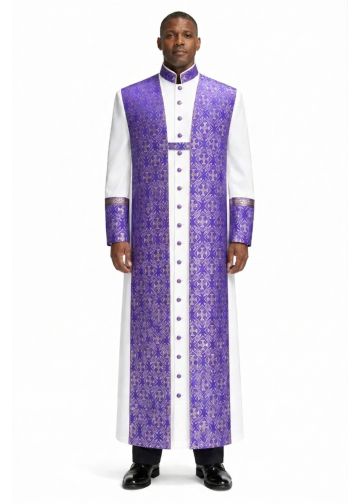 Mens Robe Mercy9000 (Twill White/Purple-Gold LT) With Chimere