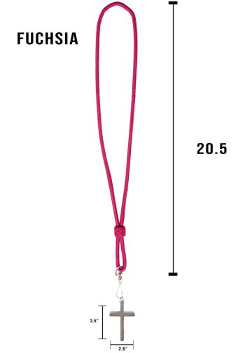 Fuchsia Clergy Cord (41") with Silver Cross