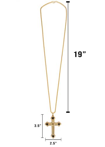 PECTORAL CROSS WITH CHAIN STYLE SBATS001 G BLACK