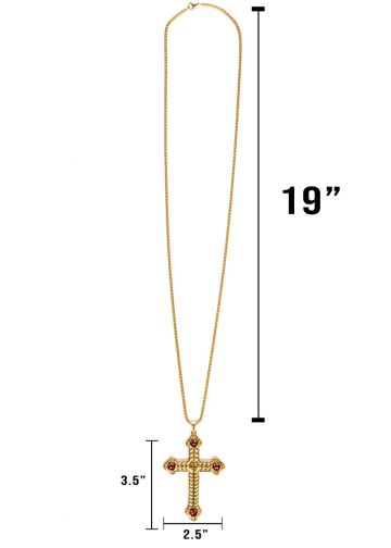PECTORAL CROSS WITH CHAIN SBATS005 (G RED)