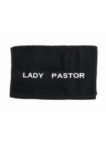 Preaching Hand Towel Lady Pastor (Black/White)