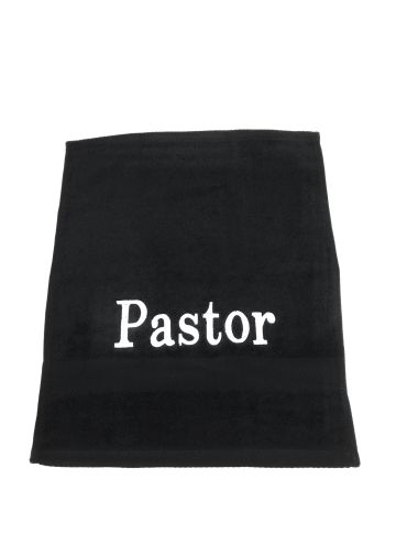 Preaching Hand Towel Pastor (Black/White)