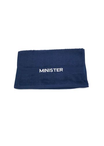 Preaching Hand Towel Minister (Navy/White)