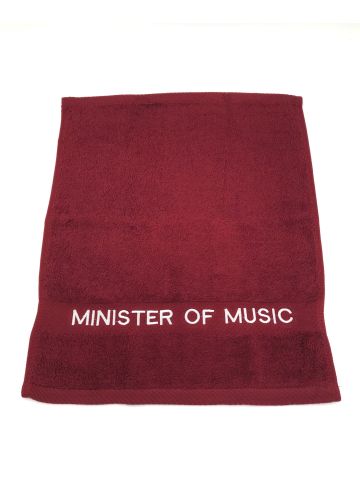 Preaching Hand Towel Minister Of Music (Burgundy White)