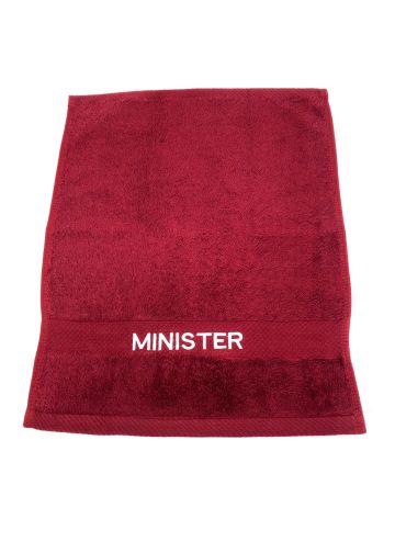 Preaching Hand Towel Minister (Burgundy White)