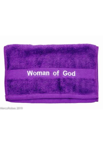 Preaching Hand Towel Woman Of God (Purple/White)