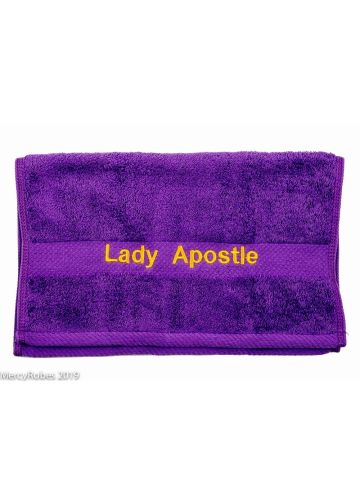 Preaching Hand Towel Lady Apostle (Purple/Gold)