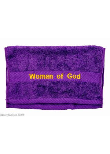 Preaching Hand Towel Woman Of God (Purple/Gold)