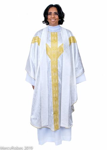 Chasuble & Stole Style Smq1000 (White/Gold)