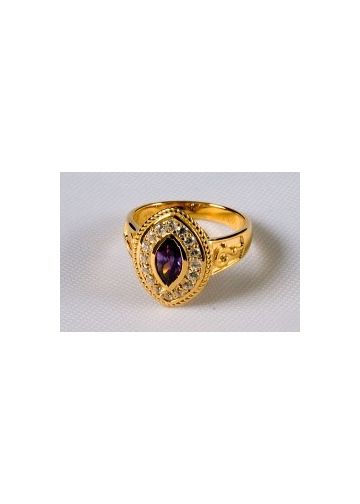 Womens Clergy Ring Style Marquise 02 (Purple)