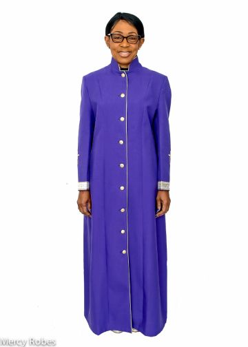 Womens Clergy Robe Style LR102 (Purple/Gold)