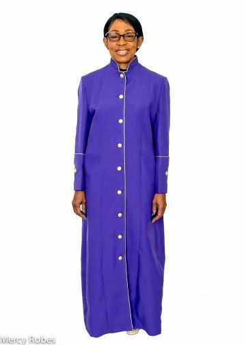 Womens Clergy Robe Style LR117 (Purple/Gold)