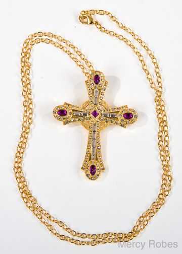 Womens Pectoral Cross With Chain Subs776 (G P)