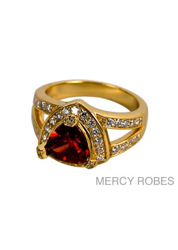 Womens Clergy Ring Subs432 G-Red