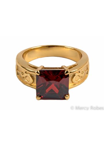 Womens Clergy Apostle Ring Subs498 G-Red