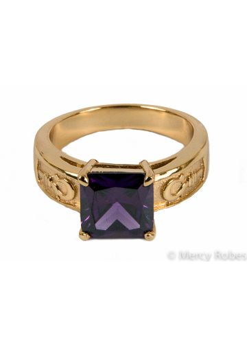 Womens Clergy Ring Sub498 G-Purple