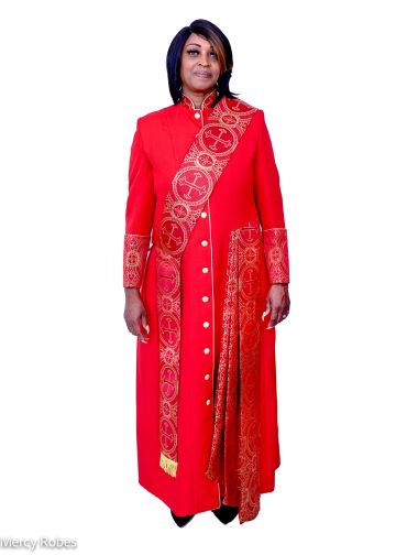 Womens Robe Style Lrkwo176 (Red/Red-Gold LT)