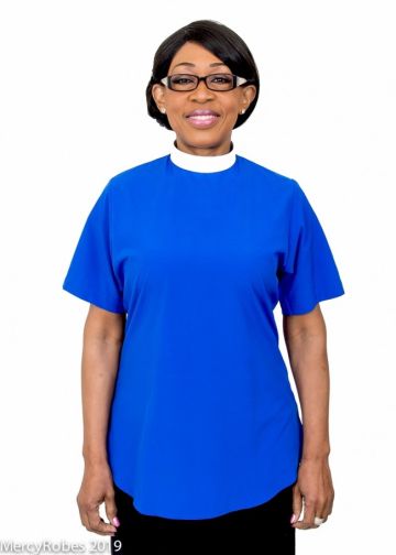Womens Short Sleeve Blouse Royal Blue