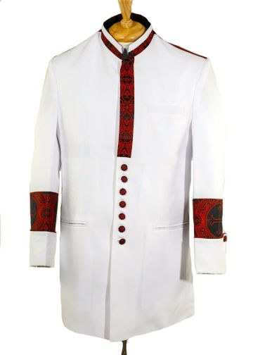 Clergy Jacket Style CJ033 (White/Black-Red LT)