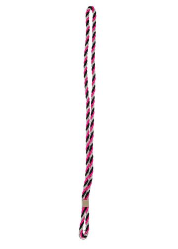 Premium Three‑Tone Black/Fuschia - Metallic Silver Clergy Cord #294