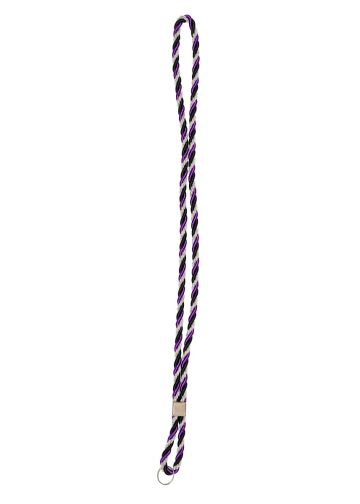 Premium Three‑Tone Purple/Black Metallic Silver Clergy Cord #292