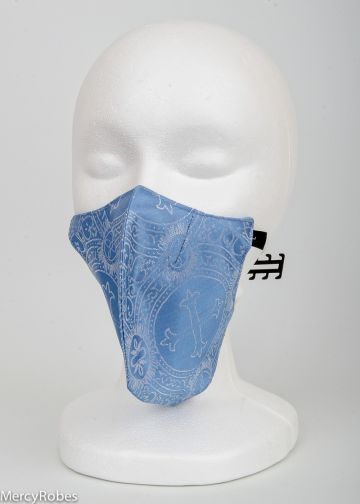 Liturgical Face Mask (Light Blue/Silver LT) 02