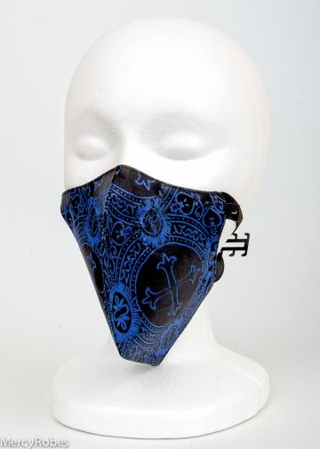 Liturgical Face Mask (Black/Royal Blue LT) 02