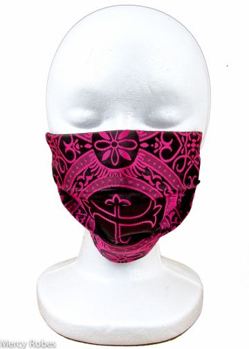 Liturgical Face Mask Style Flat 03 (Fuchsia/Black LT)