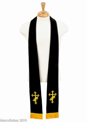 Long Clergy Stole Style Rvs2019 (Black/Gold)