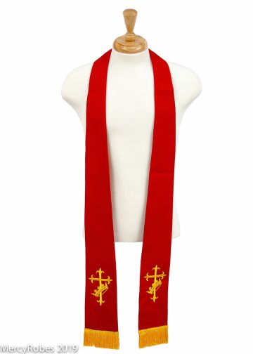 Long Clergy Stole Style Rvs2019 (Red/Gold)