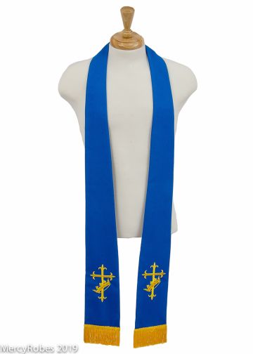 Long Clergy Stole Style Rvs2019 (Royal Blue/Gold)